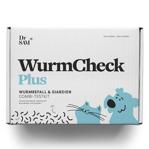 Dr. SAM Wurmtest mit Giardien für Hunde und Katzen- Pawcheck Wurmtest + Giardien als einfacher zertifizierter Labortest für zuhause - schnelles Ergebnis - Worm Test with giardien for Dogs and Cats von Dr. SAM