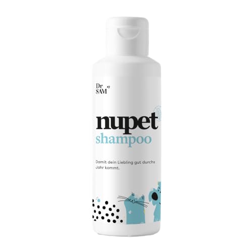 Dr. SAM nupet Shampoo 200ml - Fell- und Hautshampoo mit Geraniol für Hunde und Katzen - Rezeptur für widerstandsfähige Haut und seidig glänzendes Fell - Von Tierärzten entwickelt von Dr. SAM