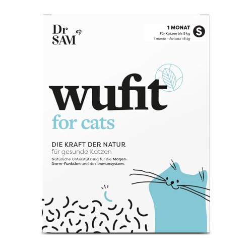 Dr. SAM wufit Cats - Wurmkur sekundierende Tabletten für Katzen, 100% pflanzlich, als Unterstützung der natürlichen Magen-Darm-Funktion nach einem Wurmbefall, für Katzen unter 5kg von Dr. SAM