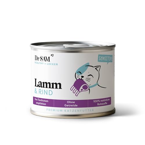 Premium Nassfutter für Katzen mit Lamm und Rind von Dr. Sam