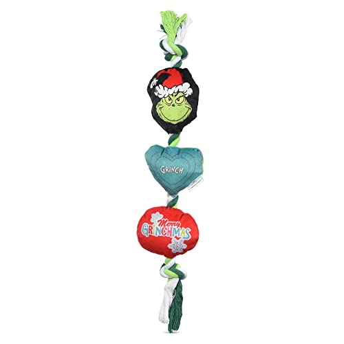 Dr. Seuss for Pets How The Gr Stola Weihnachten 35,6 cm Herz Seil Spielzeug für Hunde | Quietschendes Hundespielzeug, Seil Hundespielzeug, Urlaubsspielzeug für Hunde, Haustier Weihnachtsstrumpf Geschenke | The Gr Dog Toys (FF25748) von Dr. Seuss for Pets