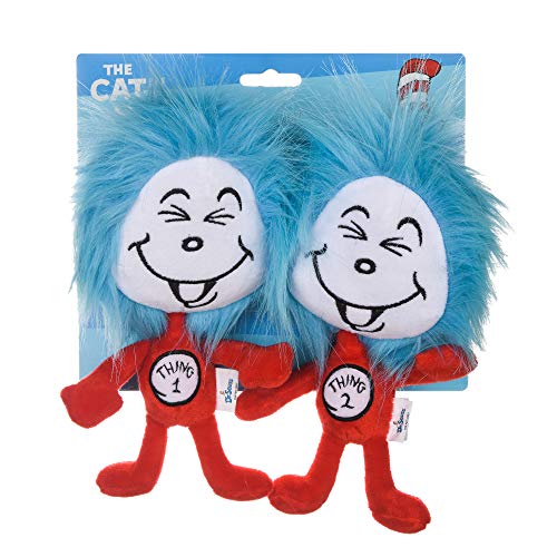 Dr. Seuss for Pets The Cat in The Hat 2-teiliges Plüsch-Katzenspielzeug mit Katzenminze im Inneren | 22,9 cm Plüsch-Katzenspielzeug von Dr. Seuss | Stofftier Katzenspielzeug mit Katze im Hut 's Thing von Dr. Seuss for Pets