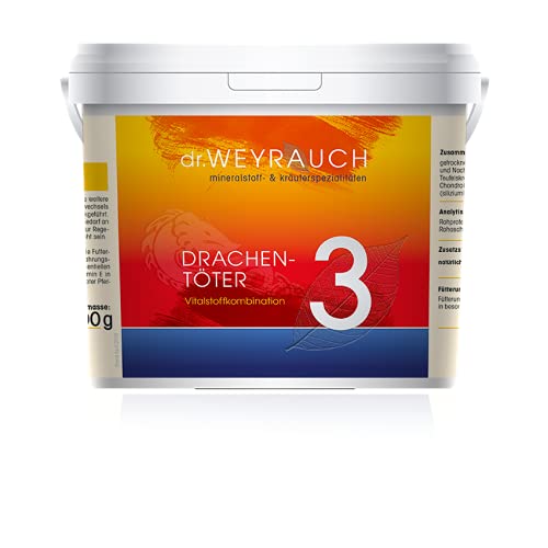 Dr. Weyrauch Nr. 3 Drachentöter | 1500 g Pulver | Ergänzungsfuttermittel für Pferde zur Unterstützung der Beweglichkeit | Prostaglandinbildung durch mehrfach ungesättigte Fettsäuren von Dr. Weyrauch