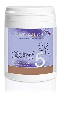 Dr. Weyrauch Nr. 5 Frühlingserwachen | 60 Kapseln | Ergänzungsfuttermittel für Hunde | Kann bei Leberproblemen unterstützend wirken | Enthält eine Kombination aus bitteren Kräutern von Dr. Weyrauch