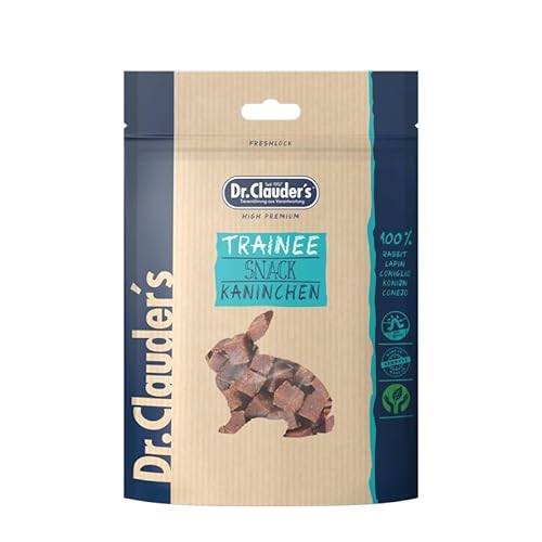 DR.CLAUDER'S - Trainee Snack | Leicht verdauliche Snacks aus 95% Fleisch mit Inulin für Hunde und Katzen. Schonend dampftrocknete Leckerlis im Frischebeutel | 80g Kaninchen von Dr.Clauder´s