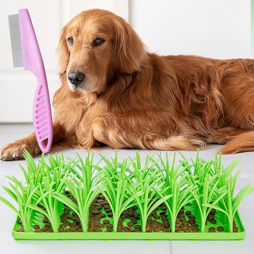 Silikon-Grasmatte for Katzen, Kauspielzeug for Haustiere, Trainings-Futterspiel for Katzen, Hunde, Haustiere, Waschbar, Silikon-Gras-Schnüffel-Futtermatte for Katzen(1 Pack) von Dracqwn