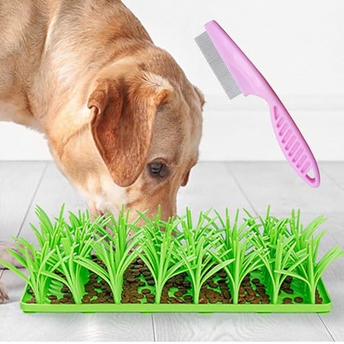 Silikon-Grasmatte for Katzen, Simulationsgras for Langsame Futteraufnahme Von Haustieren, rutschfeste Interaktive Schnüffelmatten for Hunde(1 Pack) von Dracqwn