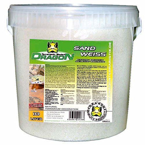 Dragon Terrarien Sand Weiß 10l - Terrarien Bodengrund, ideal für Wüstenterrarien wie Z.B Bartagamen von Dragon