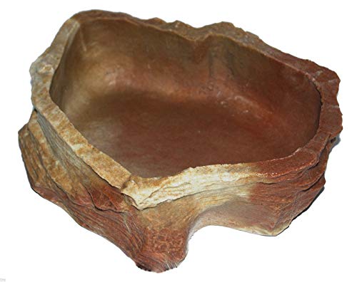 Dragon - Wasserschale - Futternapf - Wassernapf - Felsschale XLarge SAND STONE 2250 ml, BTH 30x24x8 cm von Dragon