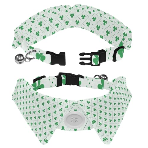 Hundehalsband mit Revers-Design, verstellbar, mit Fliege, St. Patrick's Day, 2 Stück von DragonBtu