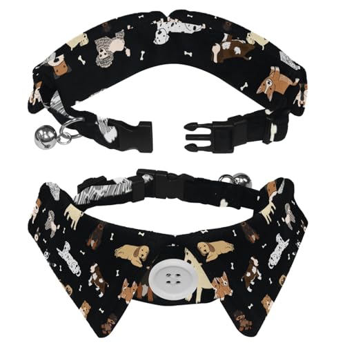 Hundehalsband mit Revers-Design, verstellbar, mit Fliege, für Welpen, Hunde, 2 Stück von DragonBtu