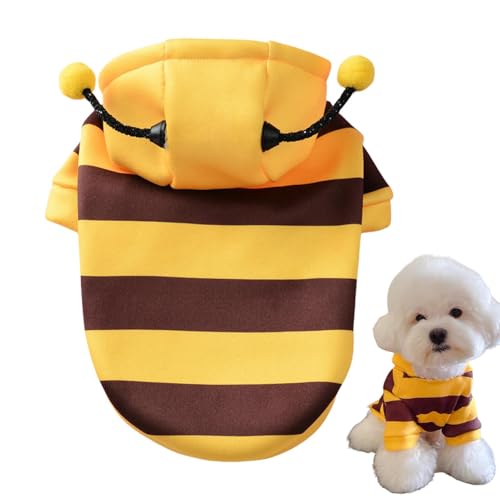 Dranng Bienenkostüm für Hunde, Bienenkostüm, Halloween, Haustier-Kapuzenpullover, für Halloween, Weihnachten, Cosplay, für kleine und mittelgroße Haustiere von Dranng