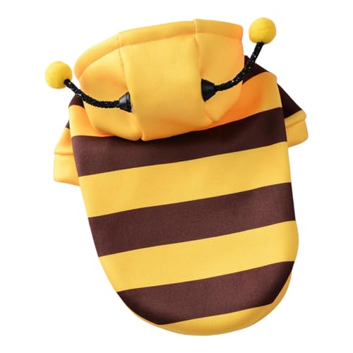 Dranng Bienenkostüm für Hunde – Haustier-Kapuzenpullover für Halloween, Weihnachten, Cosplay, für kleine und mittelgroße Haustiere von Dranng