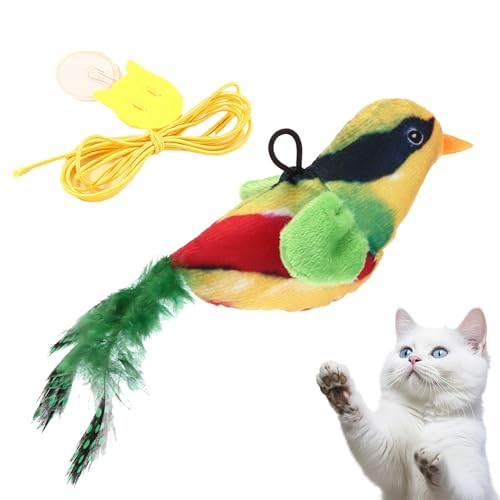 Dranng Chirping Bird Cat Toy, zwitschern Vogelspielzeug für Katzen | Kleine Katzenübungsspielzeug,Kätzchen -Kau -Trainingswerkzeuge, niedliche Stressabbauspielgeräte für Haustiere von Dranng