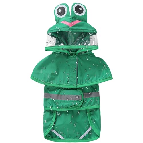 Dranng Hunderegenjacke, wasserdichter Hunderegenmantel | Wasserdichter reflektierender Kapuzenponcho für Welpen - Verstellbare Taille, Regenjacke im Cartoon-Tier-Stil mit Kapuze für kleine mittelgroße von Dranng