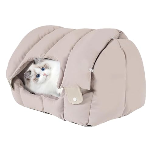 Dranng Katzen-Couch, geschlossen, 33 x 43 x 50 cm, saisonales faltbares Katzenbett, abnehmbar, rutschfest, waschbar, bequeme Katzen-Couch für Häschen und Hunde von Dranng