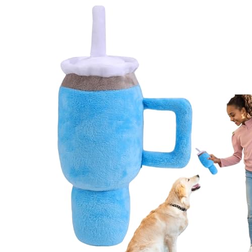 Dranng Kauspielzeug zum Zahnen für Welpen, quietschendes Hundespielzeug aus Plüsch,Niedliches Stressabbau-Hundespielzeug mit Griff | Squeak Toys Plüsch-Beißspielzeug mit integriertem Quietscher von Dranng