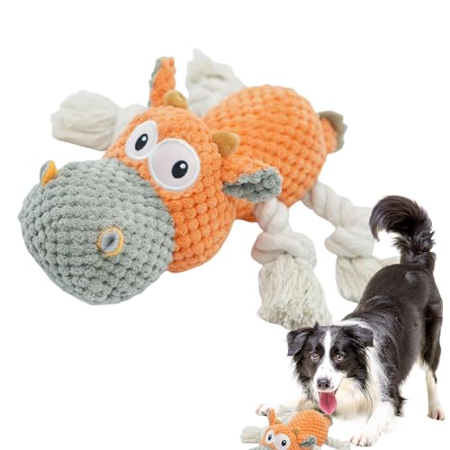 Dranng Robustes Kauspielzeug für Hunde, Robustes, quietschendes Hundespielzeug | Cartoon-Hunde-Plüschtier,Bissfeste, interaktive Hundepuppe, Haustierzubehör zum Zahnen, Hundespielzeug, um sie zu von Dranng