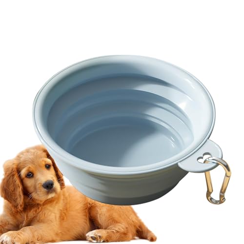 Dranng Wassernäpfe für Hunde,Hundewassernapf - Cup Dish Faltbare, erweiterbare Hunde-Reisenäpfe | Tragbarer Haustier-Futterspender aus Silikon, praktisch, Tierfutter- und Wassernapf, für Reisen, von Dranng