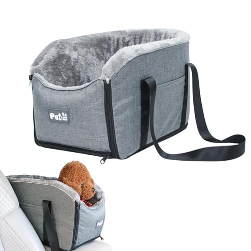 Mittelkonsole Auto Hundesitz - Tragbare Hundeerhöhung Autositz Reisetasche mit Sicherheits-Leasche, Auto-Armlehne Sitz für Hunde, Katzen, kleine Haustiere bis zu 5,9 kg, waschbar und langlebig für von Dranng