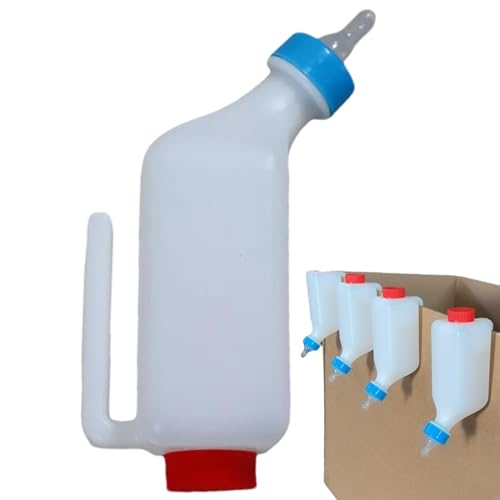 lamm-Flaschen–800 ml Lammmilchflasche | Hängende Ziegenmilch Feeder Flasche mit klarer Skala | Weiche Nippel Tierfütterung Stillflasche | Neugeborene Pet Feeder für Ziege, Lamm, Welpe, Fohlen, Kalb von Dranng