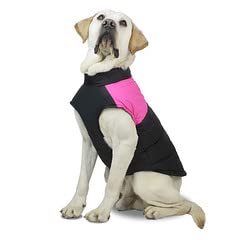 Drasawee Hunde-Wintermantel, winddicht, gemütlich, kaltes Wetter, Hundejacke, Hundeweste für kleine, mittelgroße und große Hunde, Rosa, Größe 4XL von Drasawee
