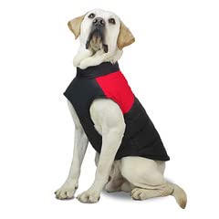 Drasawee Hunde-Wintermantel, winddicht, gemütlich, kaltes Wetter, Hundejacke, Hundeweste für kleine, mittelgroße und große Hunde, Rot, Größe S von Drasawee