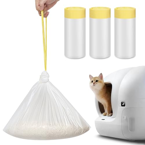 60 Stück Katzentoilettenbeutel mit Zugbändern für PURA X/MAX, Verdickte Heavy Duty 2.5 Mils Selbstreinigende Katzentoilette Müllbeutel - 58 x 35cm von Draupnir