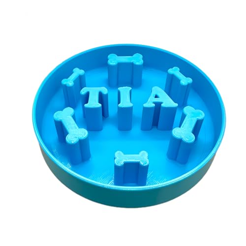 Drawelry Personalisiert Langsam Fressen Hundenapf mit 3D Haustier Name Gedruckt Hund Katzen Fressnäpfe Anti Schling, Silikon rutschfest Slow Feeder Dog Bowl Fütterung Interaktiv Pets Gift (D04) von Drawelry