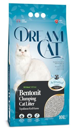 Dream Cat Katzenstreu mit Aktivkohle- Feine Klumpstreu aus Bentonit von Dream Cat