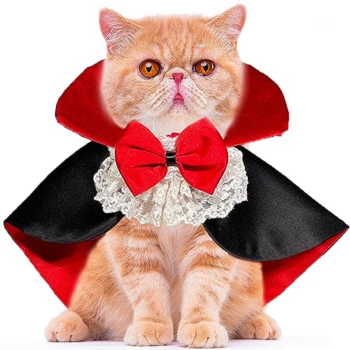 Haustiere Vampir Kostüm, Halloween Hund Katze Kostüm Umhang, Haustier Vampir Umhang, Haustier Cosplay Kleidung, Cosplay Lustig Haustierkostüm Umhang für Halloween Party Dekoration von Dream HorseX