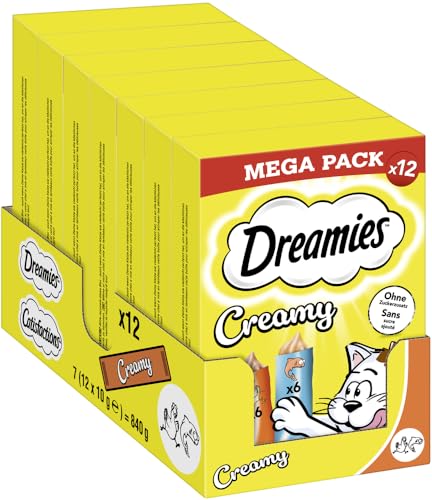 DREAMIES™ Creamy Mega Pack Multipack mit Huhn und mit Lachs 1 x 12x10g von Dreamies