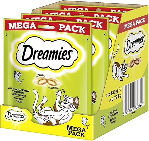 Dreamies Cat Snack mit Thunfisch Mega Pack | 4 x 180g Katzensnack von Dreamies