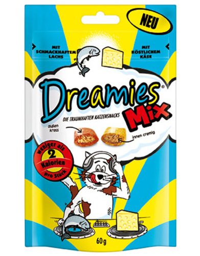 Dreamies Katzensnack Mix mit Lachs und Käse 6er Pack (6 x 60g) von Dreamies