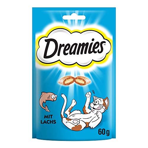 Dreamies Katzensnacks Katzenleckerli Klassiker mit Lachs Geschmack, 6 Packungen (6 x 60g) von Dreamies