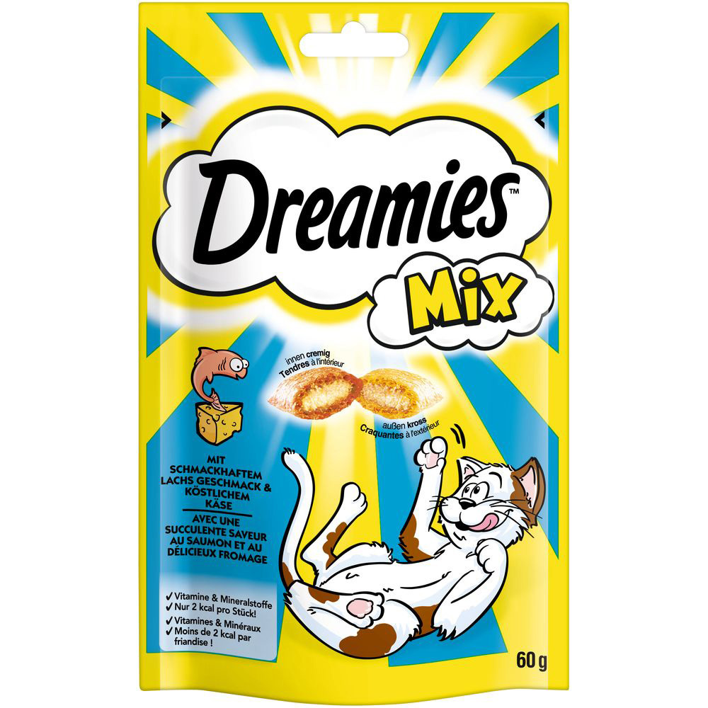 Dreamies Katzensnacks Mix Pack - Sparpaket Lachs und Käse (6 x 60 g) von Dreamies