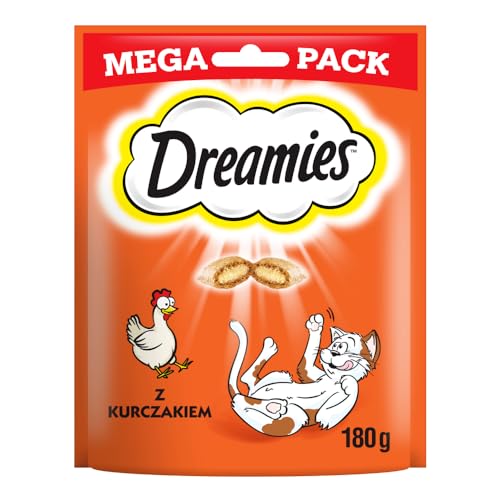 Dreamies Klassiker Katzensnacks mit Huhn – Katzenleckerli mit knuspriger Textur und cremiger Füllung – 2 x 180g von Dreamies