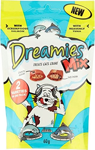 Dreamies Mix mit Scrumptious Salmon & Heavenly Tuna (60 g) - Packung mit 6 von Dreamies