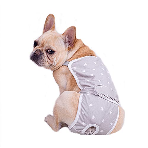 Dreamls Dog Sanitary Physiological Pants Cotton 2 Pack Dog Menstruation Diaper Nappy Adjustable Strap Suspender Unterwäsche for Puppy Small Medium Dogs (2XL:Grey) von Dreamls