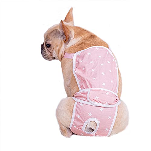 Dreamls Dog Sanitary Physiological Pants Cotton 2 Pack Dog Menstruation Diaper Nappy Adjustable Strap Suspender Unterwäsche for Puppy Small Medium Dogs (2XL:Pink) von Dreamls