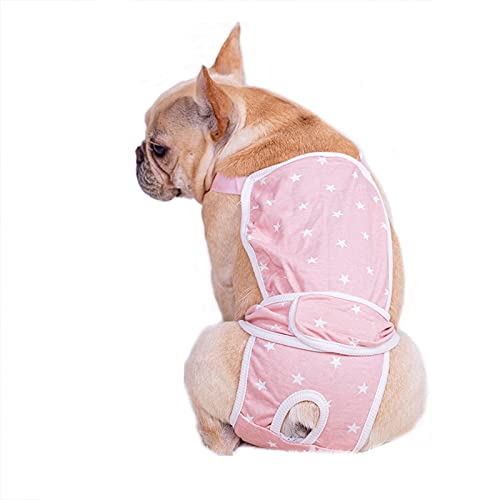 Dreamls Dog Sanitary Physiological Pants Cotton 2 Pack Dog Menstruation Diaper Nappy Adjustable Strap Suspender Unterwäsche for Puppy Small Medium Dogs (L:Pink) von Dreamls