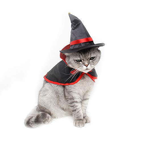 Dreamls Haustier Hut und Umhang Anzug Katze Halloween Kostüm Party Cosplay Kleidung für Hunde Katzen von Dreamls