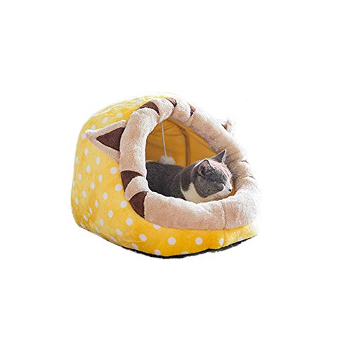 Dreamls Haustier Nest, Hund Winter Schlafbett Halbgeschlossenes Hundehütte Warm Weich Waschbar Nest für Welpen Kleine Hunde Katzen (L:Katze) von Dreamls