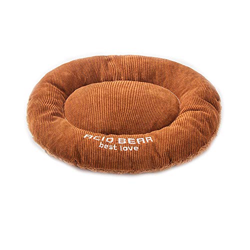 Dreamls Haustierbett, Hund Winter Schlafbett Weich Warm Dick Doppelseitiges Nest Bett Pad Katzenmatte für Welpen Kleine Hunde (L: Braun) von Dreamls