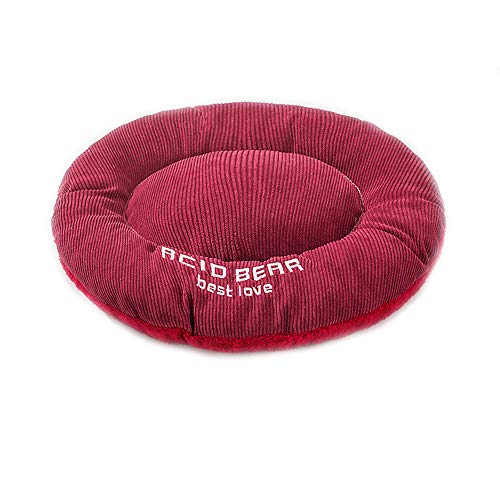 Dreamls Haustierbett, Hund Winter Schlafbett Weich Warm Dick Doppelseitiges Nest Bett Pad Katzenmatte für Welpen Kleine Hunde (M: Rotwein) von Dreamls