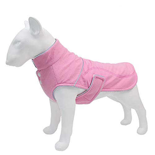 Dreamls Haustierkleidung, Fleece-Hundemantel, reflektierend, winddicht, warm, für kleine Hunde, Winterkleidung für kleine, mittelgroße und große Hunde (2XL: Rosa) von Dreamls