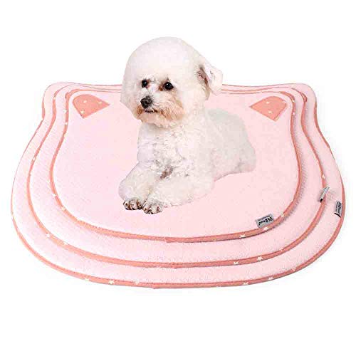 Dreamls Haustiermatte, Hunde-Kühlmatte Katze Sommer Strohmatte Eisschlafbett Golden Retriever Nest Pad für Katze Kleiner Hund Mittlerer Hund (L:Pink) von Dreamls