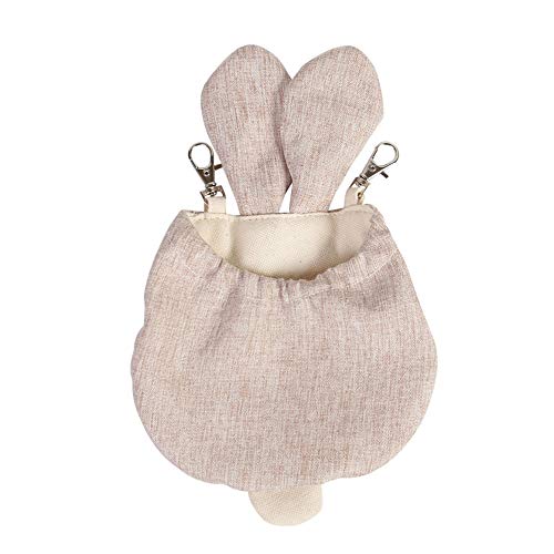 Dreamls Kleines Haustierhaus, Hamster-Hängematten-Nest, Segeltuch, Kaninchenohren, Schlafsack, Meerschweinchen, zum Aufhängen, für Chinchillas, Nerz, Kleintiere, Beige von Dreamls