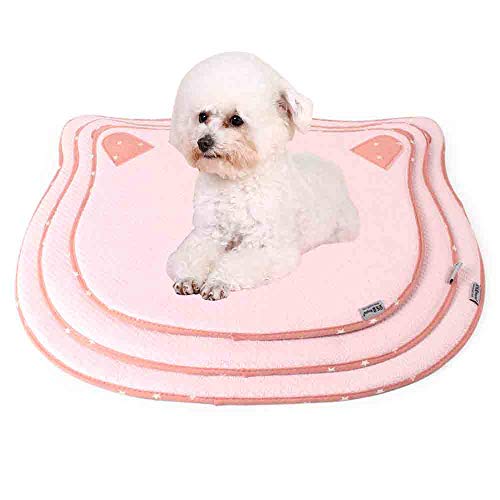 Dreamls Pet Mat, Dog Cooling Mat Cat Summer Straw Mat Ice Sleeping Bed Golden Retriever Nest Pad for Cat Small Dog Medium Dog (3 Pack, Pink) von Dreamls
