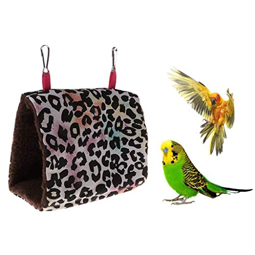 Dreamls Pet Nest, Papagei Hängematte Vogel Schlafhaus Finkenkäfig Warm Zelt für Aras Wellensittiche Eclectus (L-Leopard) von Dreamls